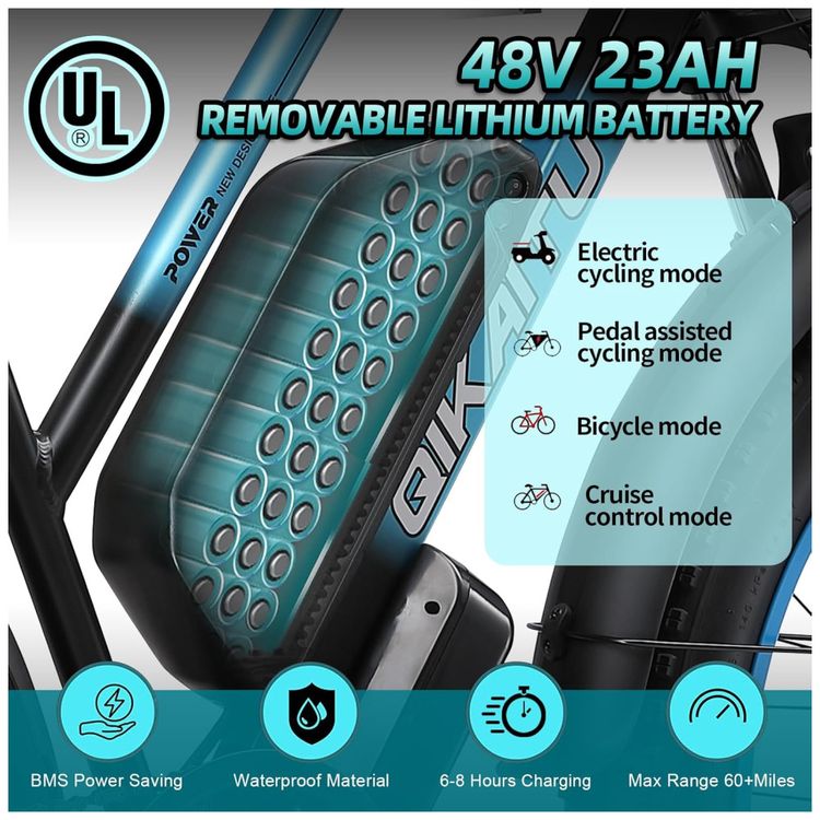 Bicicleta-Eletrica-QIKAITU-2000W-para-Adultos-Bateria-Imagem-3