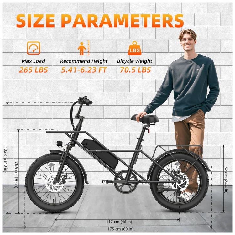 Bicicleta-Eletrica-de-Pneus-Largos-para-Adultos-20-quot--Imagem-7