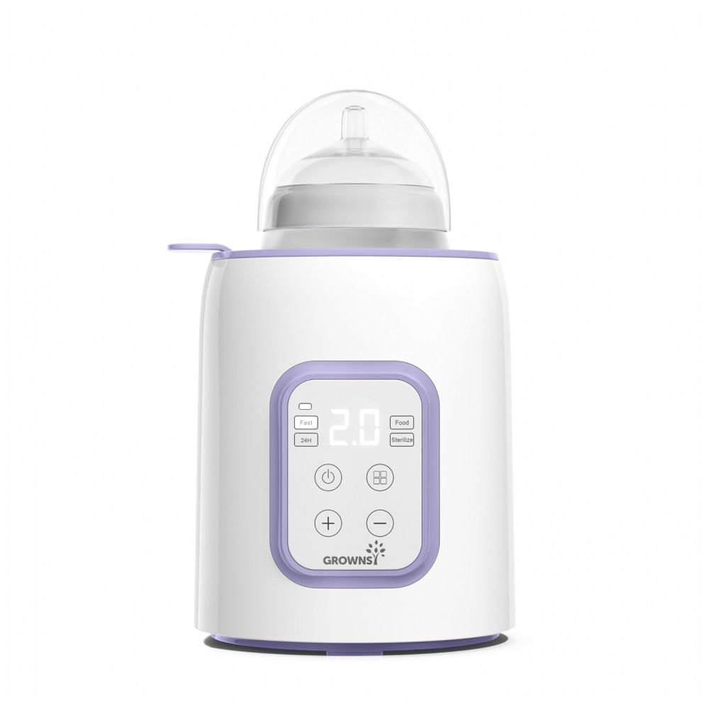 Aquecedor de Mamadeira GROWNSY, 8 em 1, Rápido e Eficiente para Leite Materno ou Fórmula Infantil, Controle Inteligente de Temperatura e Desligamento