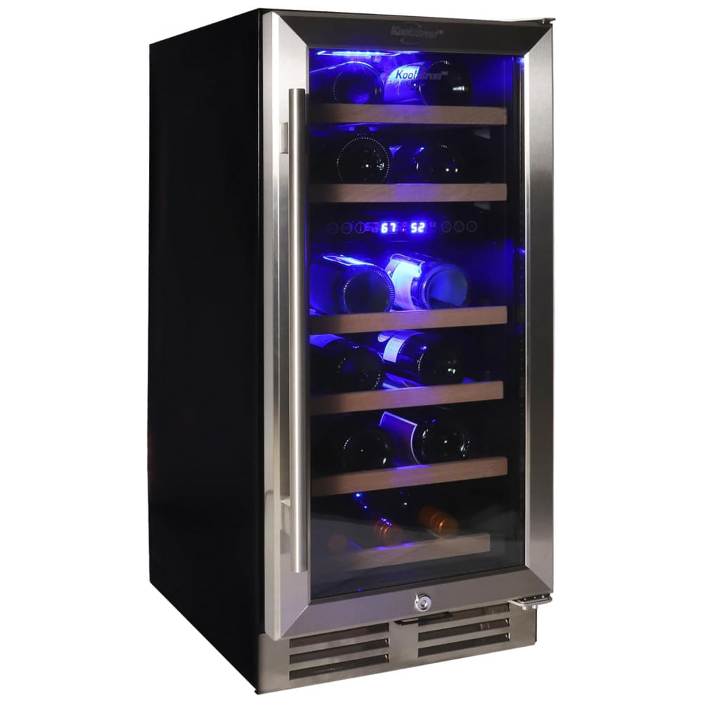 Koolatron Adega de Vinhos Embutida, Refrigerador de Vinhos 28 Garrafas, Gabinete Embutido para Champanhe, Vinho Tinto e Branco, Dual Zone Autônomo,