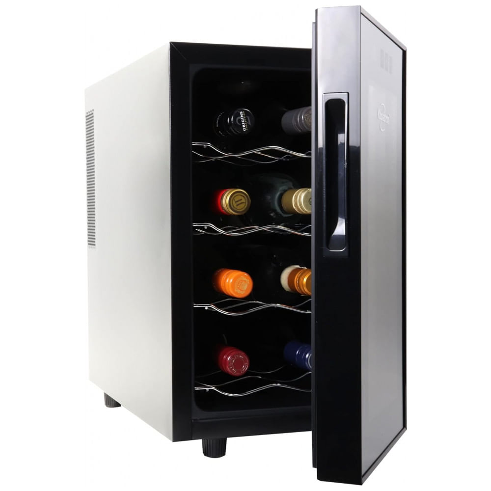 Koolatron 8 Garrafas Adegas Termoelétrica, Preta, Adega de Vinho 23L, Suporte de Vinhos Tinto, Branco e Espumante para Cozinha Pequena, Apartamento,
