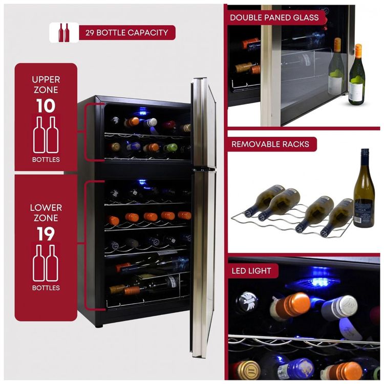 Koolatron-Wine-Fridge-Wine-Cooler-24-Garrafas-Armario-para-Imagem-5