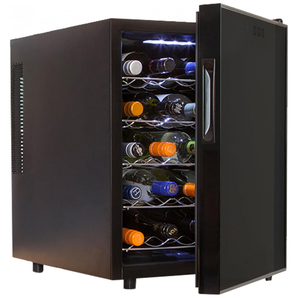 Frigobar Koolatron para Vinhos, Adega para 20 Garrafas de Champanhe, Vinho Tinto e Branco, Porta de Vidro Duplo, 48 Litros