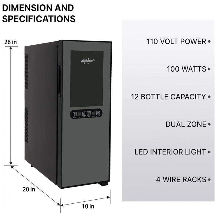 Koolatron-Urban-Series-Refrigerador-de-Vinhos-12-Garrafas-Imagem-6