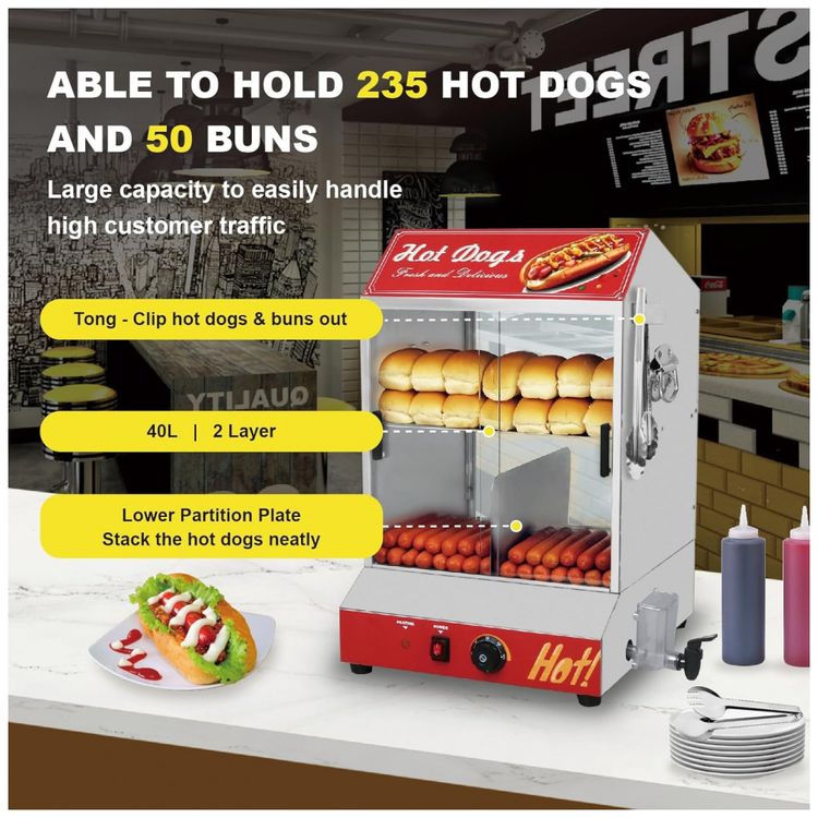 Maquina-de-Vapor-para-Cachorro-Quente-de-2-Andares-40L-Imagem-3