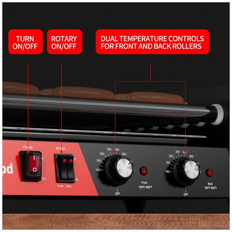 Maquina-de-Hot-Dog-Comercial-de-1650W-11-Rolos-30-Rolos-de-Imagem-5