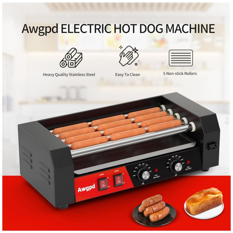 Maquina-de-Fazer-Hot-Dog-com-5-Rolos-de-Aco-Inoxidavel-Imagem-1