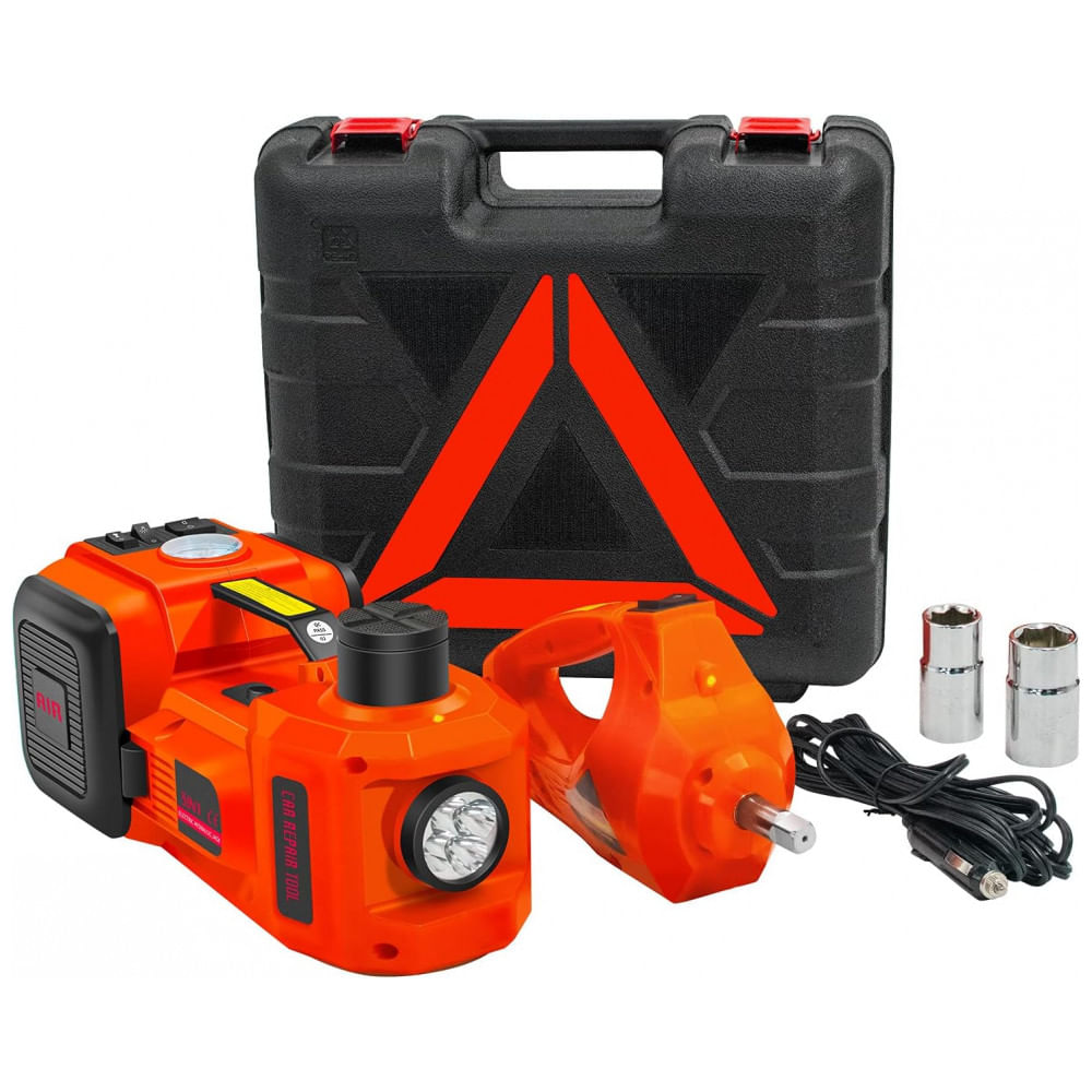 Macaco Elétrico EHEELP Kit 5Ton 12V Macaco Hidráulico Elevação Faixa 15,5~45 cm com Chave de Impacto Elétrica para Troca de Pneus de SUV, MPV,