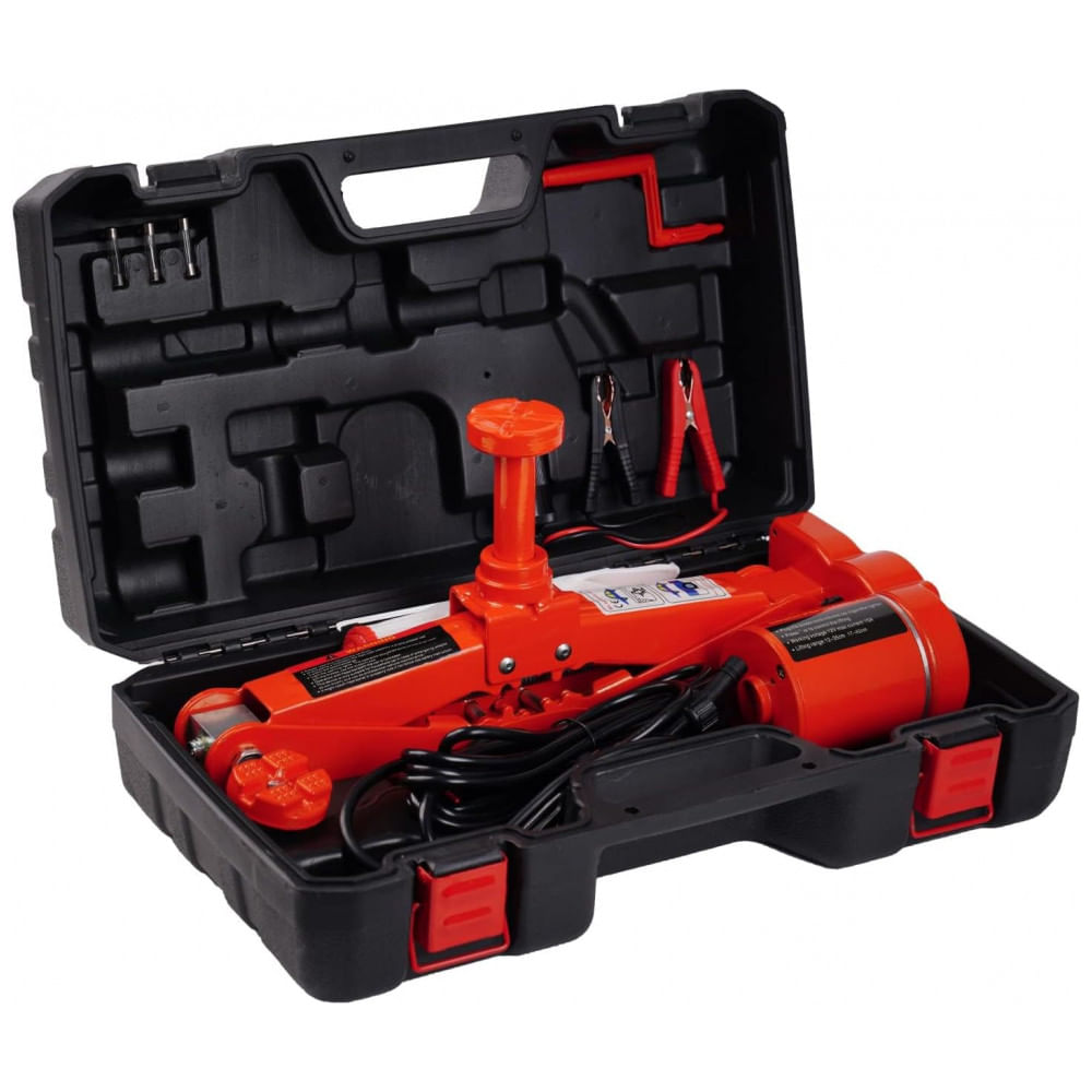 Macaco Elétrico STANDTALL 3T Conjunto de Macaco de Chão Tipo Tesoura 12V Kit de Elevação Automático para Troca de Pneus de Emergência