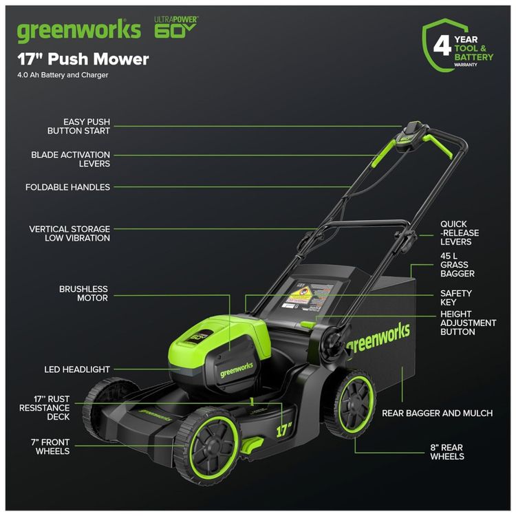 Cortador-de-Grama-sem-Fio-Greenworks-60V--e-Soprador-60V-Imagem-1