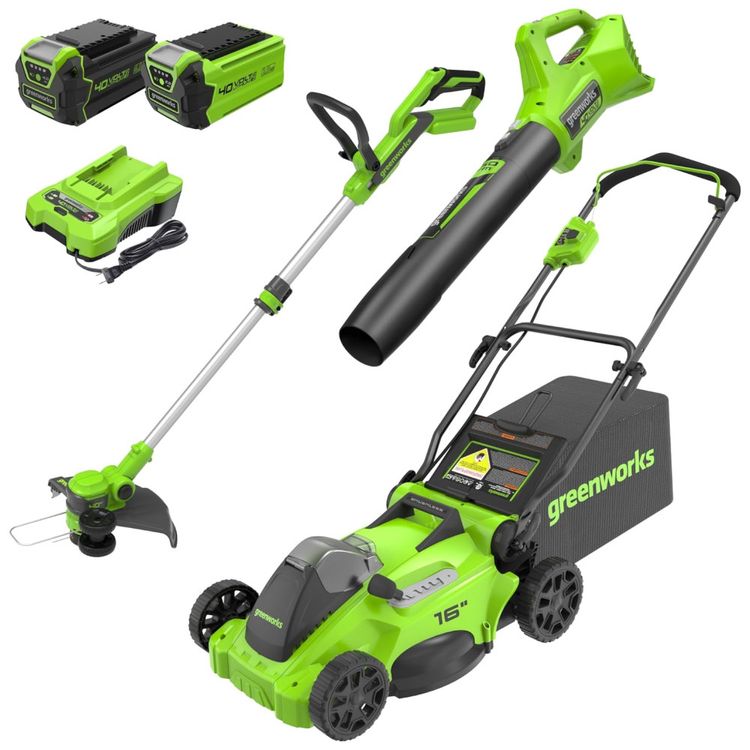 Combo-Greenworks-40V--Cortador-de-Grama-Sem-Fio-Soprador-Imagem-0