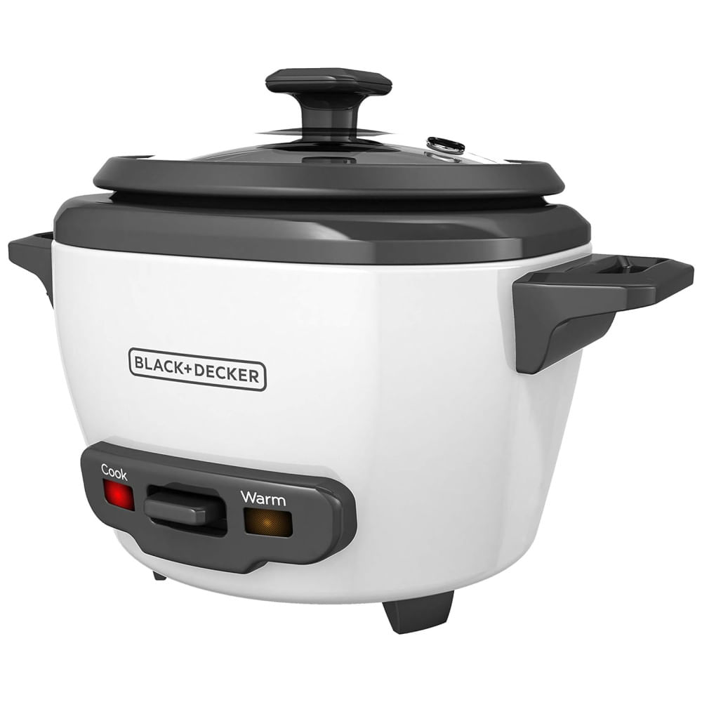 Panela Elétrica de Arroz BLACK+DECKER 3 Copos, 1,5 Copo de Arroz Cru, 3 Copos Cozidos, Cesto de Cozimento a Vapor, Tigela Antiaderente Removível,