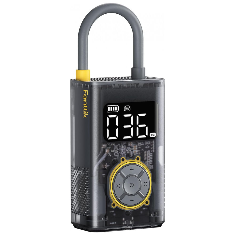 Inflador de Pneus Portátil Fanttik X9 Pro para Carros Compactos, Bomba de Bicicleta Elétrica JetInflate de 1 Minuto com Medidor de Pressão de Pneus