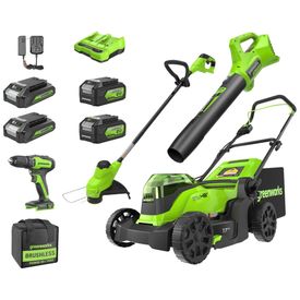 Kit-Greenworks-48V--Cortador-Brushless-Aparador--Soprador-Imagem-0