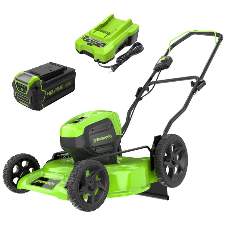 Cortador-de-Grama-Greenworks-40V-com-Rodas-Grandes-e-Motor-Imagem-0