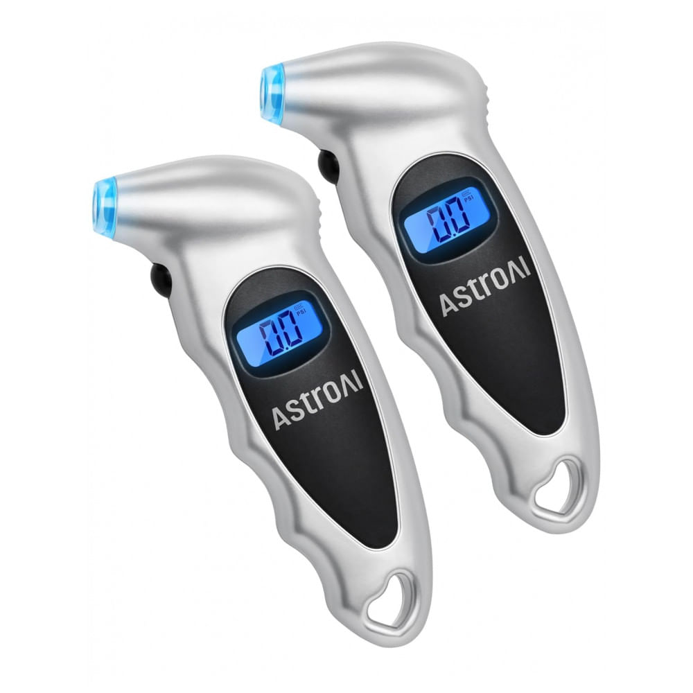 Medidor de Pressão Digital AstroAI 0150PSI Preciso em Incrementos de 0,1, 4 Unidades para Carros, Caminhões e Bicicletas com Tela LCD Retroiluminada