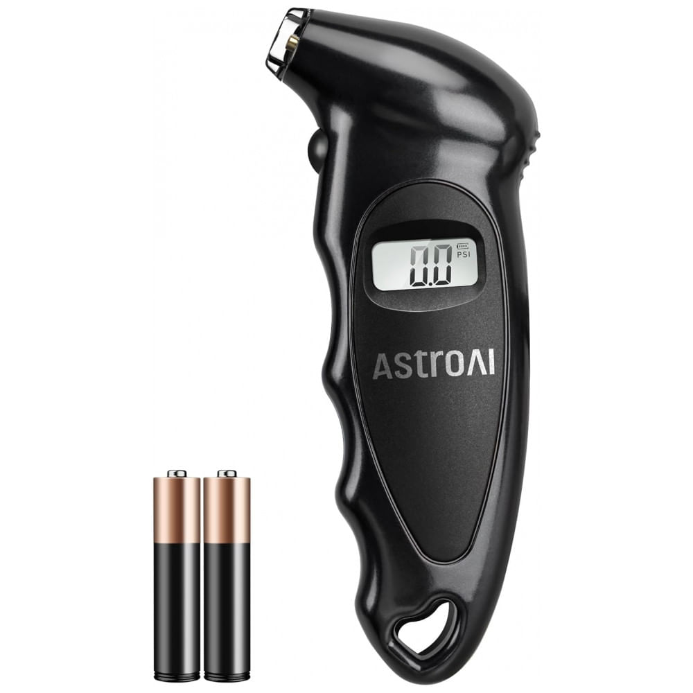 Medidor de Pressão de Pneus Digital AstroAI com Pilhas AAA Substituíveis, 150 PSI 4 Configurações para Carro, Caminhão, Bicicleta, Visor LCD Retroilum