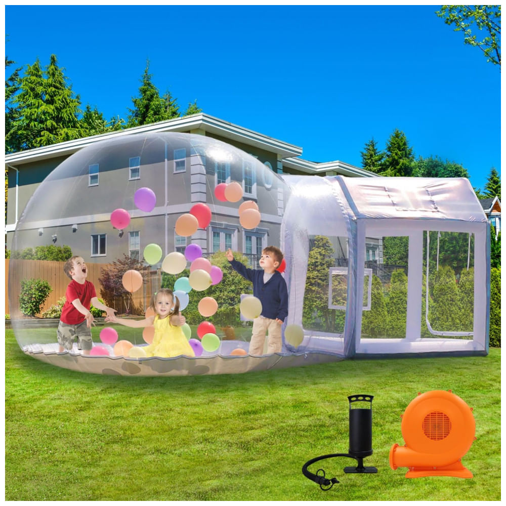 Casa Inflável de Bolha de 3 metros para Crianças, Tenda de Bolha Inflável de PVC Transparente com Túnel, Casa de Balão de Bolha com Soprador,Sayok