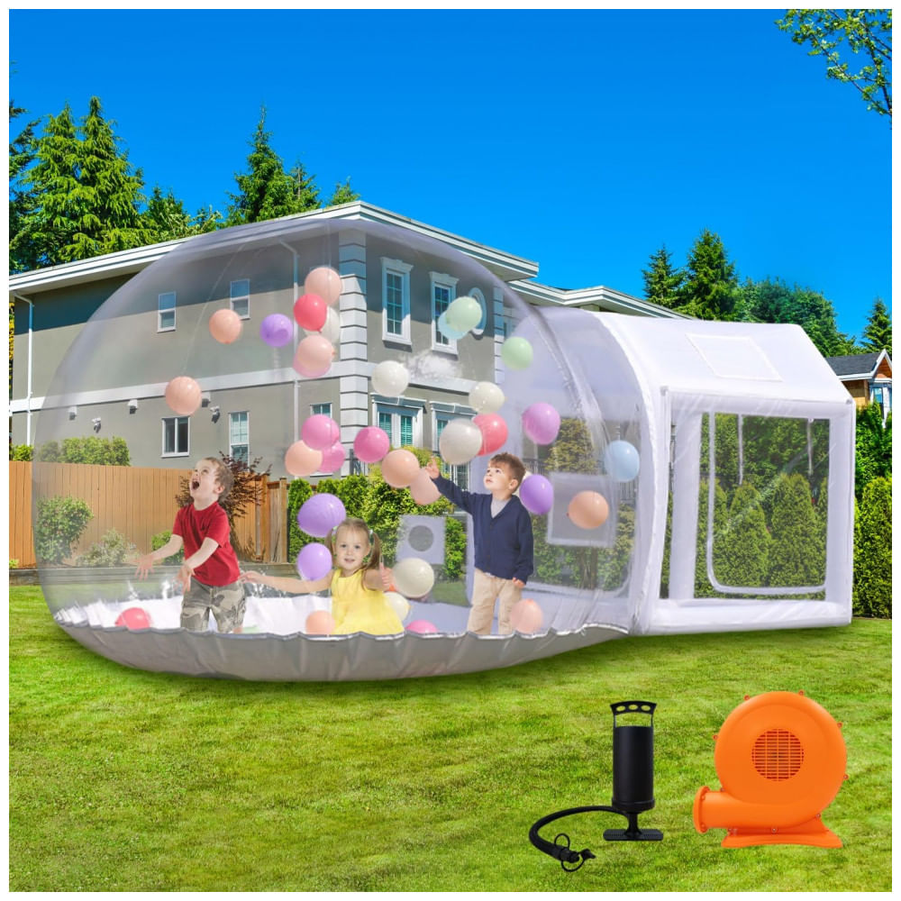 Casa de Bolha Inflável de 3 metros para Crianças, Tenda de Casa de Bolha Inflável em PVC Transparente com Túnel, Casa de Balão de Bolha,Sayok