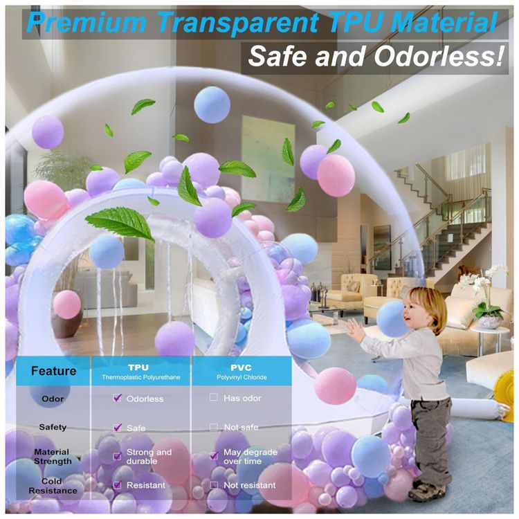Casa-de-Bolha-Inflavel-TPU-10-pes-com-Duplo-Duto-de-Ar-Imagem-1