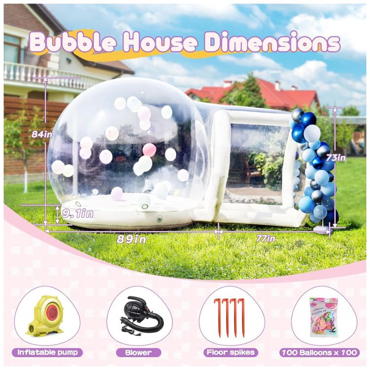 Casa-Inflavel-de-Bolha-Transparente-de-3m-para-Criancas-com-Imagem-1