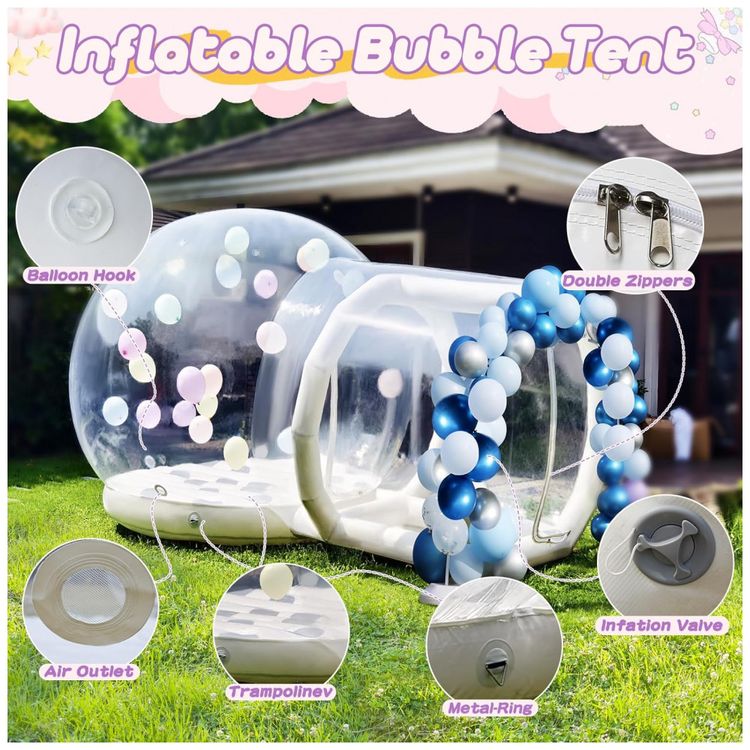 Casa-Inflavel-de-Bolha-Transparente-de-3m-para-Criancas-com-Imagem-2