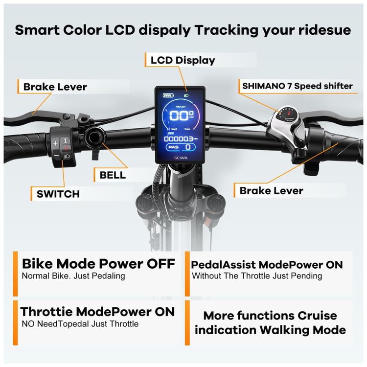 Bicicleta-Eletrica-Dobravel-de-1000W-Bateria-Removivel-de-Imagem-4