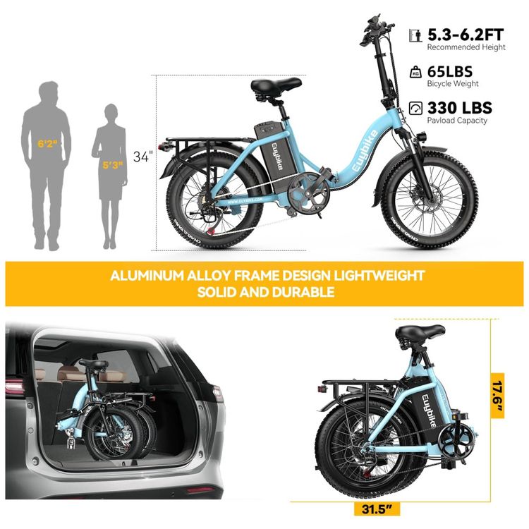 Bicicleta-Eletrica-Dobravel-de-1000W-Bateria-Removivel-de-Imagem-8