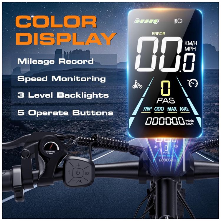 Bicicleta-Eletrica-PUJH-para-Adultos-Motor-de-1500W-48V-Imagem-3