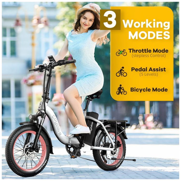 Bicicleta-Eletrica-Dobravel-de-1000W-Bateria-Removivel-de-Imagem-7