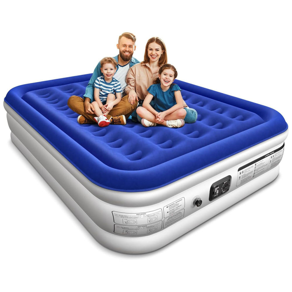 Colchão de Ar Queen com Bomba Integrada - Conforto Real e Luxuoso - 203x152x41cm - Ideal para Visitas e Relaxamento,Xsleep