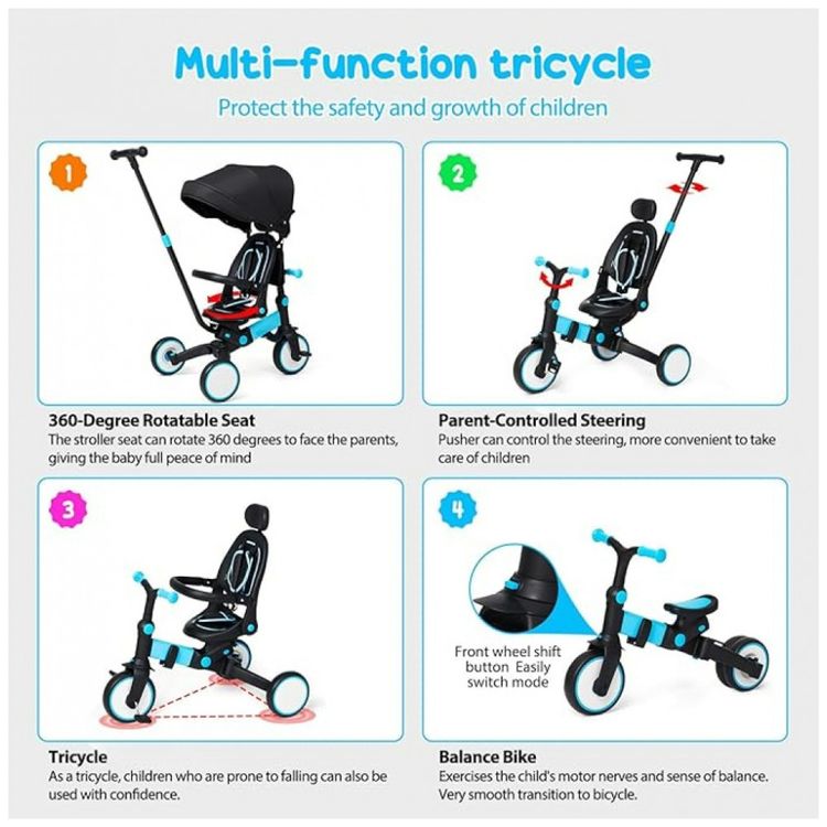 Triciclo-para-bebe-GAOMON-7-em-1-triciclo-infantil-dobravel...-Imagem-2