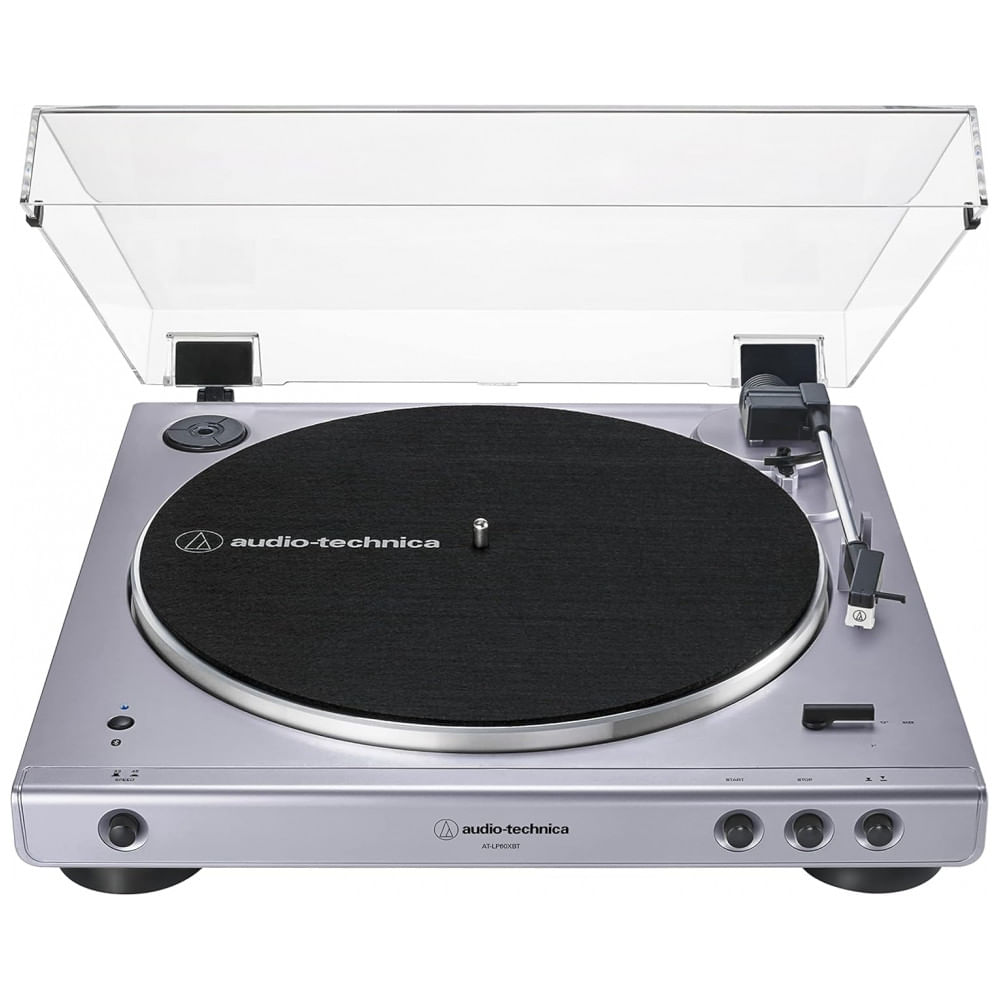 Toca-Discos Estéreo AudioTechnica ATLP60XBT Bluetooth, Edição Limitada Lilás, HiFi, 2 Velocidades, Tampa Antipoeira, Anti-Ressonância