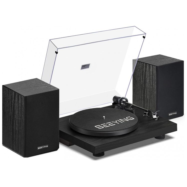 Toca-discos-de-Vinil-Bluetooth-com-Alto-falantes-Estereo-de-Imagem-0