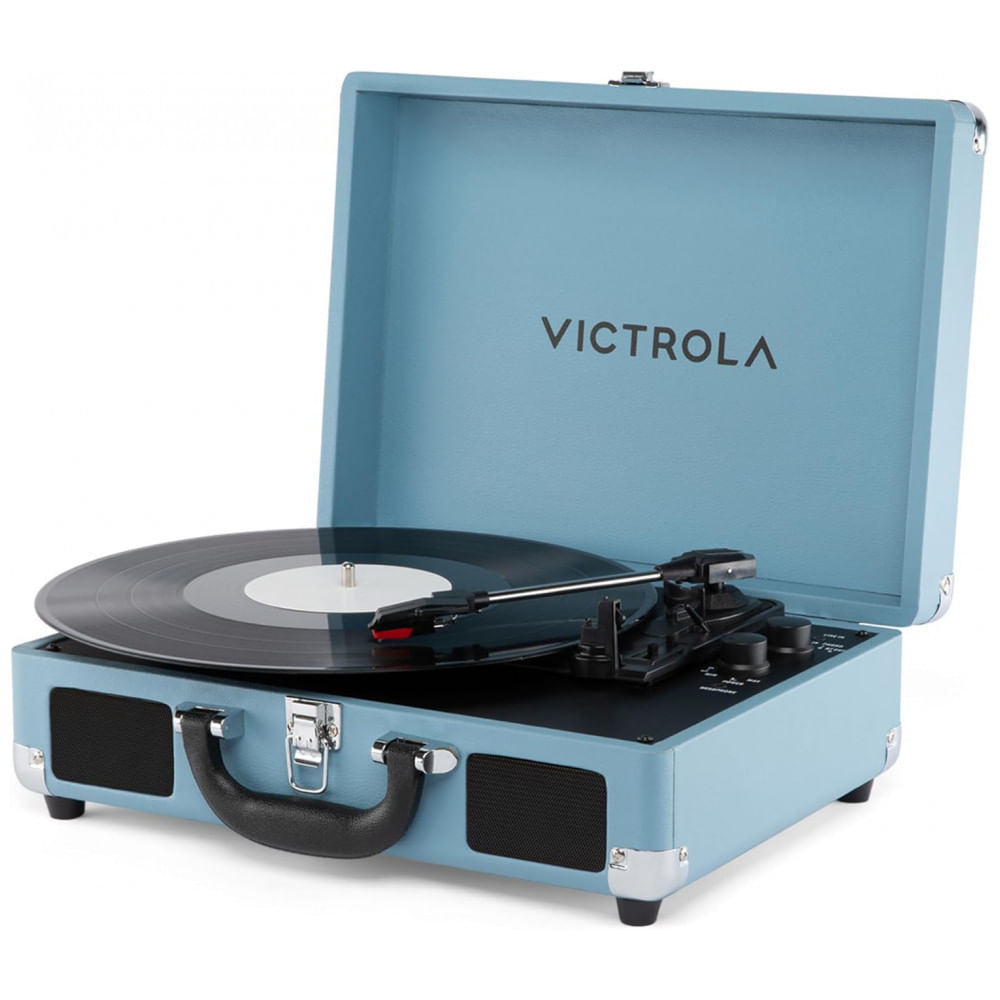 Victrola Journey II 2025 Modelo Bluetooth Toca-discos Portátil com Caixas de Som Estéreo Integradas de Alta Qualidade, Graves Aprimorados, Toca-discos