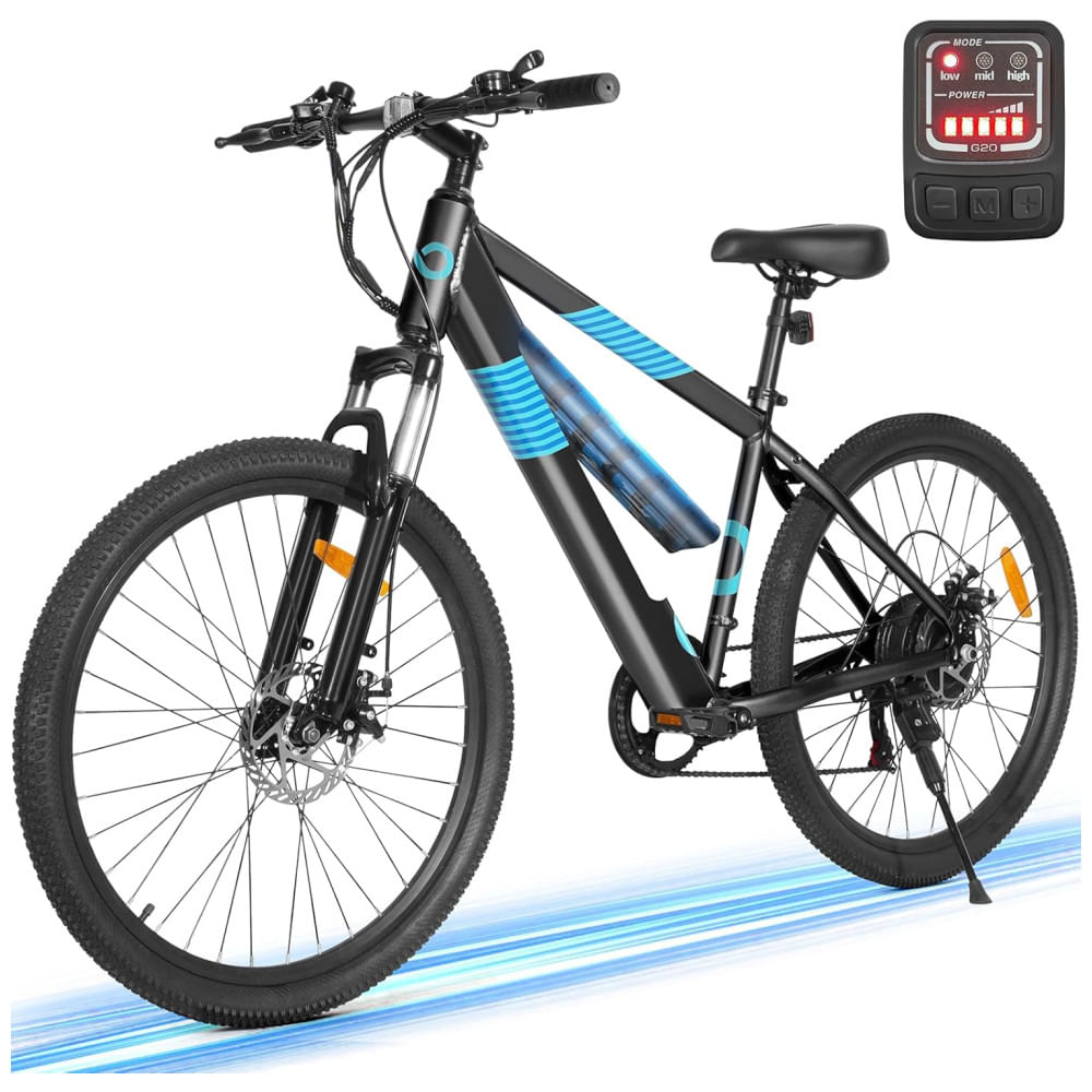 Bicicleta Elétrica para Adultos MULTIJOY EB262, Bateria Removível Integrada Invisível de 36V, Motor Sem Escovas de 350W Pico 450W, Bicicleta de Montan