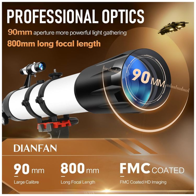 Telescopio-Telescopios-de-Apertura-de-90-mm-de-800-mm-para-Imagem-1