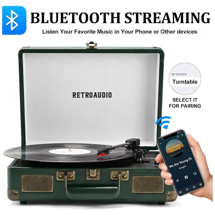 Toca-discos-de-Vinil-Portatil-Retro-Bluetooth-em-Maleta-Imagem-1