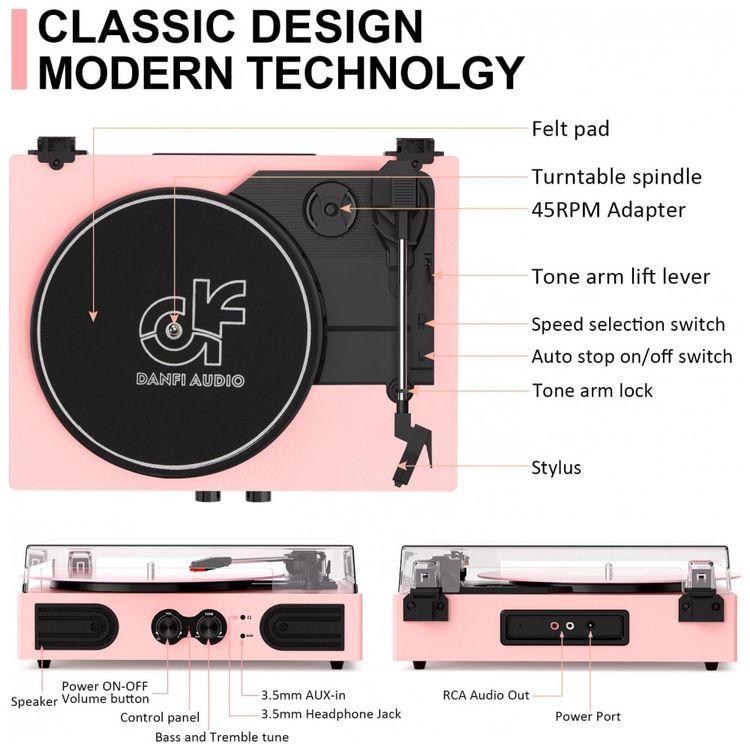 Toca-Discos-de-Vinil-com-Alto-Falantes-Integrados-e-Controle-Imagem-3
