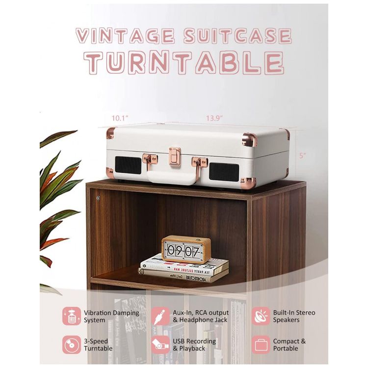 Toca-Discos-de-Vinil-Bluetooth-Vintage-3-Velocidades-Imagem-3