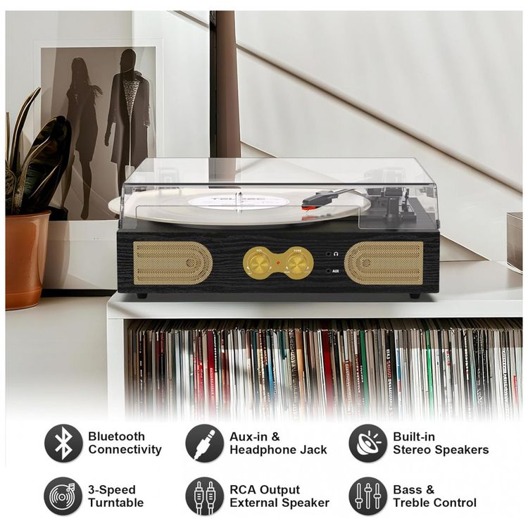 Toca-Discos-de-Vinil-com-Alto-falantes-Integrados-Imagem-1