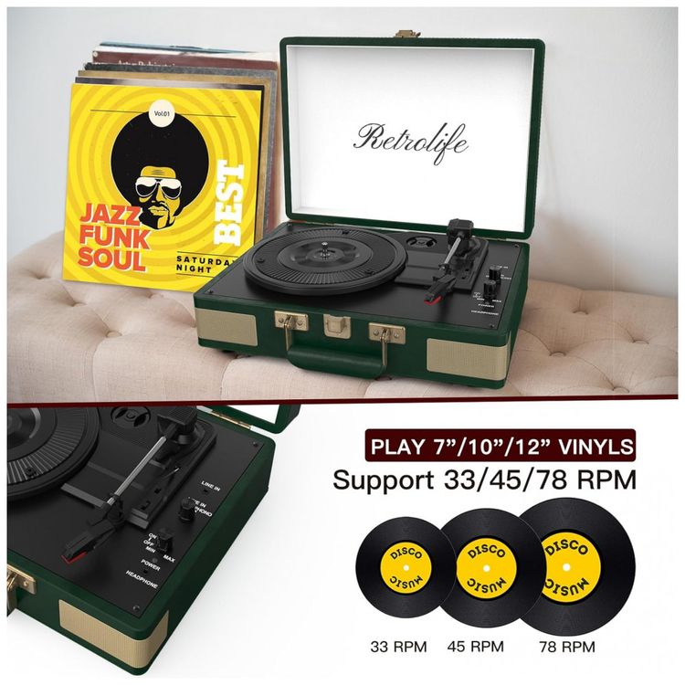 Toca-discos-Retrolife-3-Velocidades-Bluetooth-Portatil-em-Imagem-2