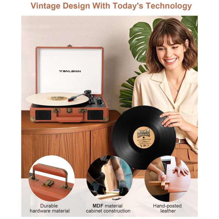 Toca-Discos-Vintage-Bluetooth-com-Gravacao-USBTANLANIN-Imagem-2