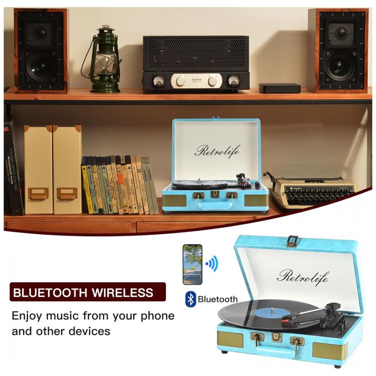Toca-Discos-Retrolife-Bluetooth-Portatil-em-Maleta-de-Vinil-Imagem-1