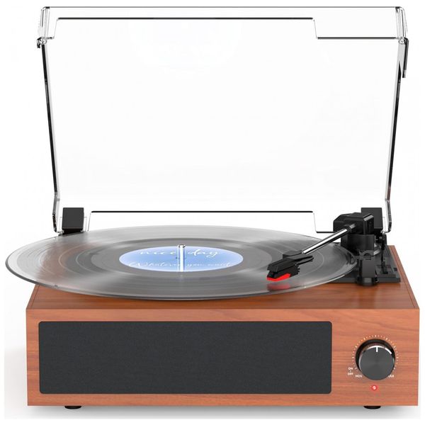 Toca-discos-Vintage-com-Alto-falantes-Estereo-Embutidos---Imagem-0