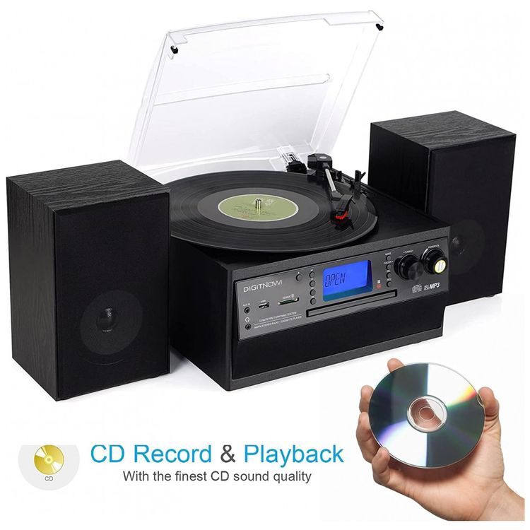 Toca-discos-Bluetooth-DIGITNOW-com-Alto-falante-Estereo-Imagem-2