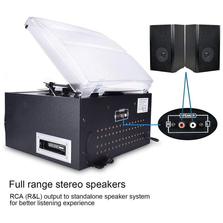 Toca-discos-Bluetooth-DIGITNOW-com-Alto-falante-Estereo-Imagem-3