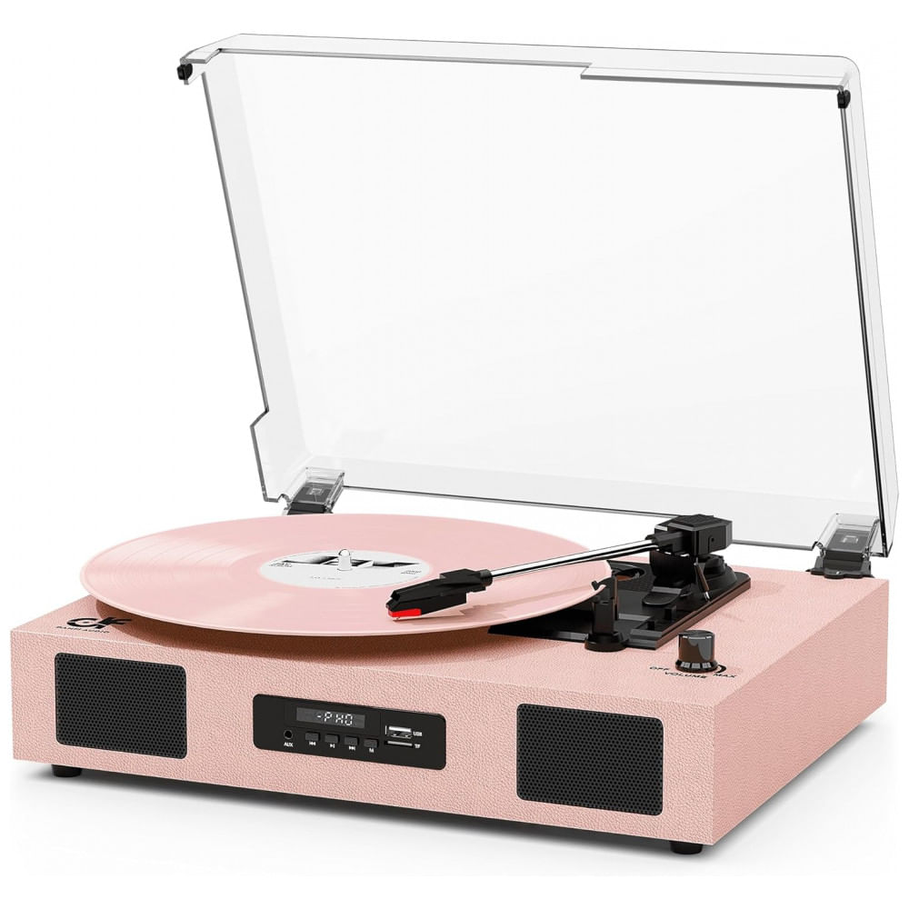 Toca-Discos Vintage Vinil Bluetooth Wireless com Alto-falantes Aprimorados, Gravação USB, DANFI AUDIO DF,