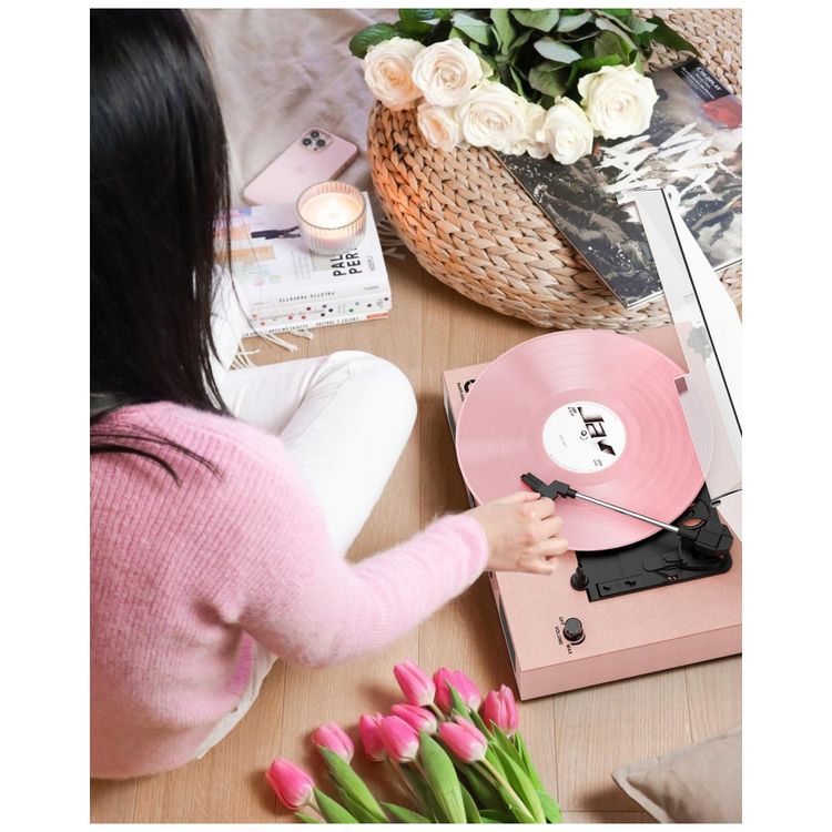 Toca-Discos-Vintage-Vinil-Bluetooth-Wireless-Imagem-2