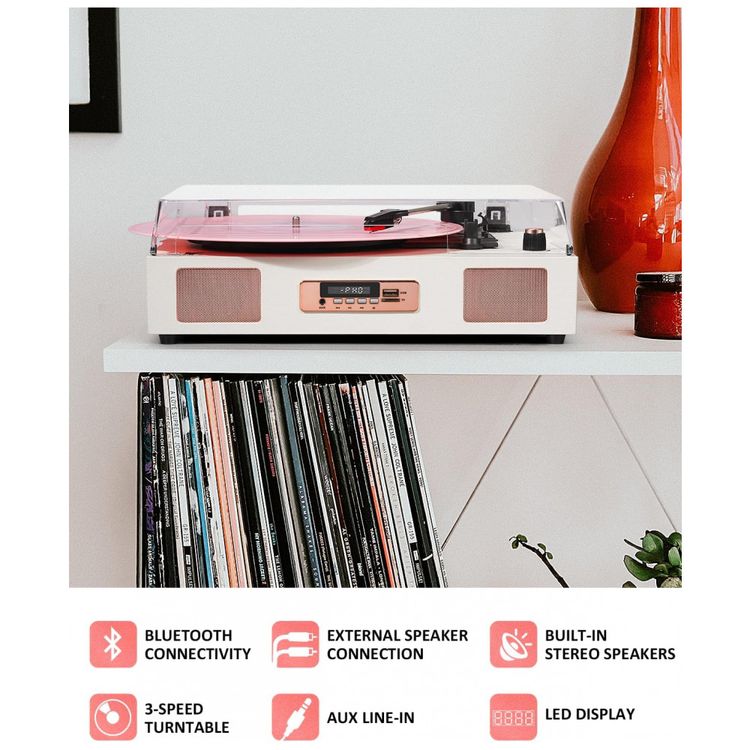 Toca-discos-de-Vinil-Vintage-Wireless-Bluetooth-Imagem-5